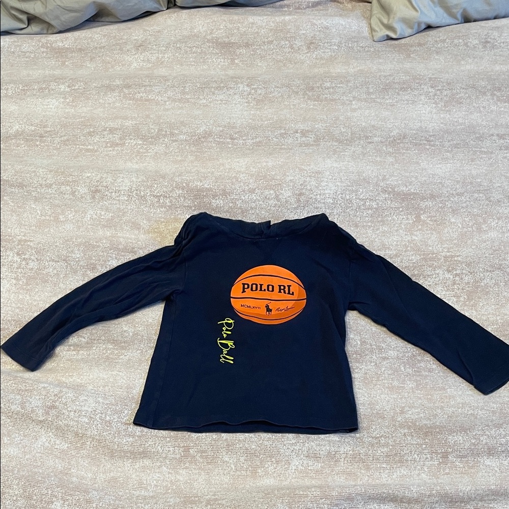 Polo by Ralph Lauren Kids' Navy and Orange Long Sleeve Tee